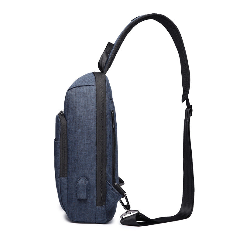 Men's Waterproof Anti-Theft USB Charging Sling Bag