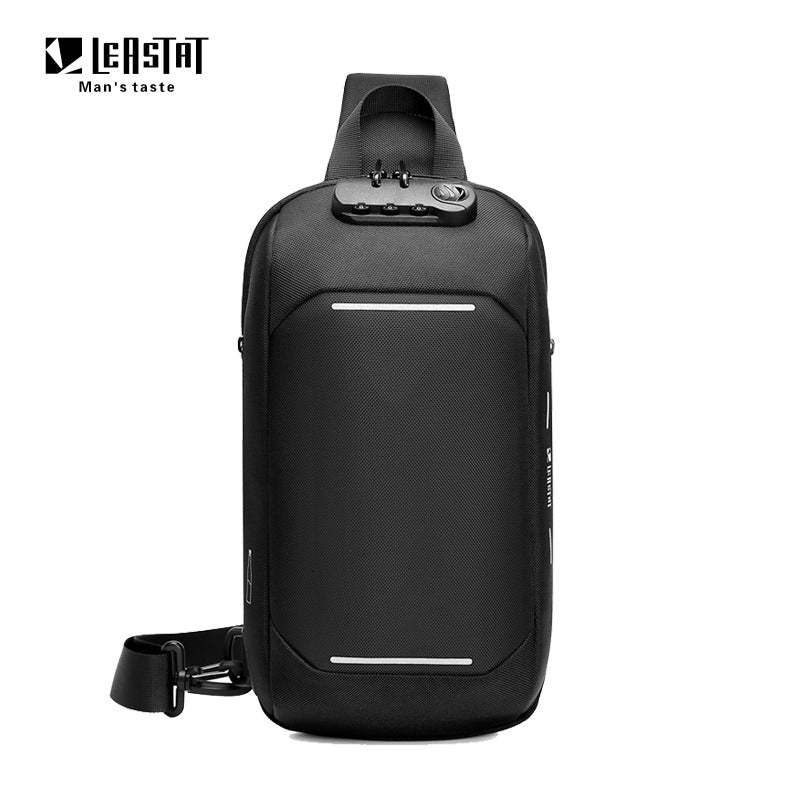 LEASTAT Men's USB Anti-Theft Waterproof Shoulder Bag