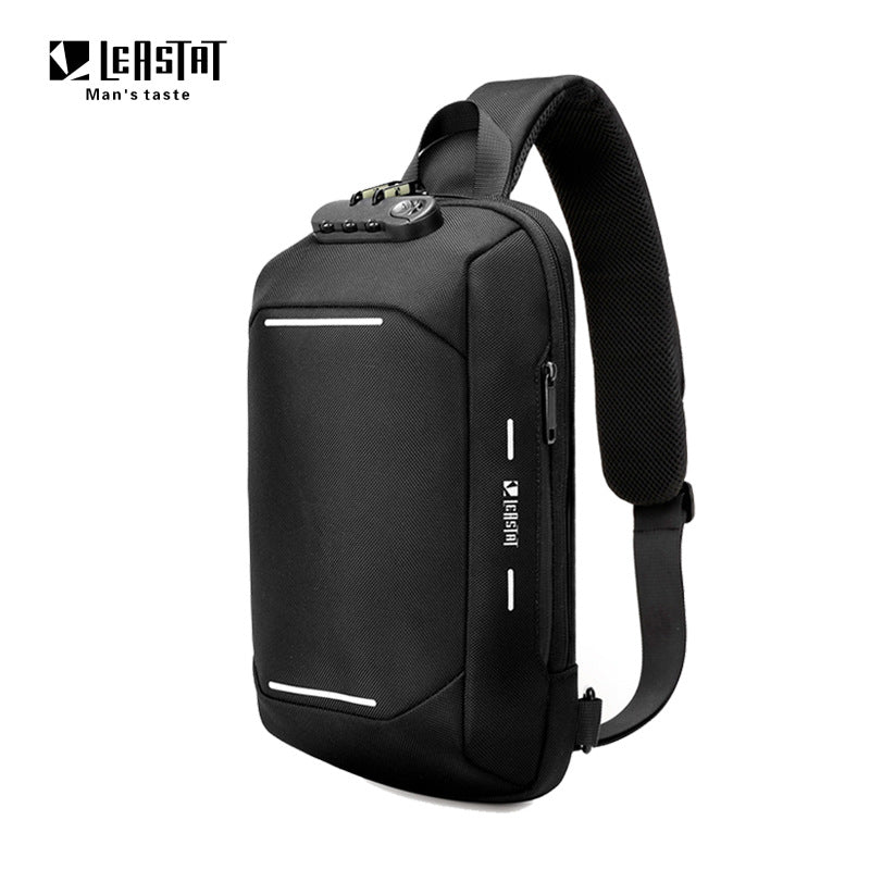LEASTAT Men's USB Anti-Theft Waterproof Shoulder Bag