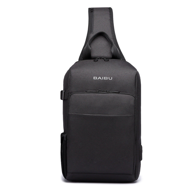 Men's Waterproof Anti-Theft USB Charging Sling Bag