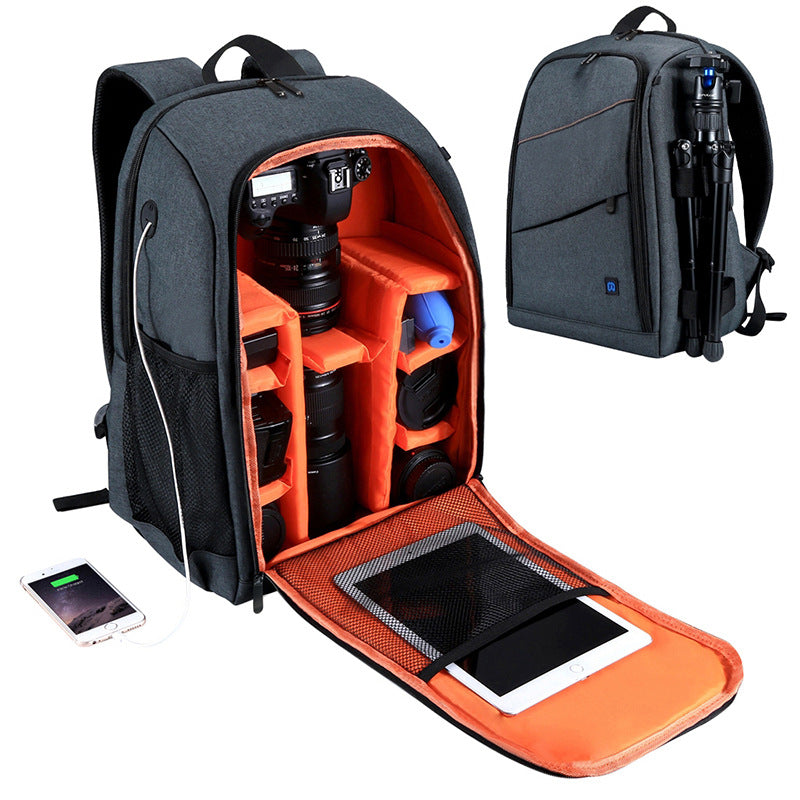 PULUZ Waterproof Camera Backpack with Charging Port