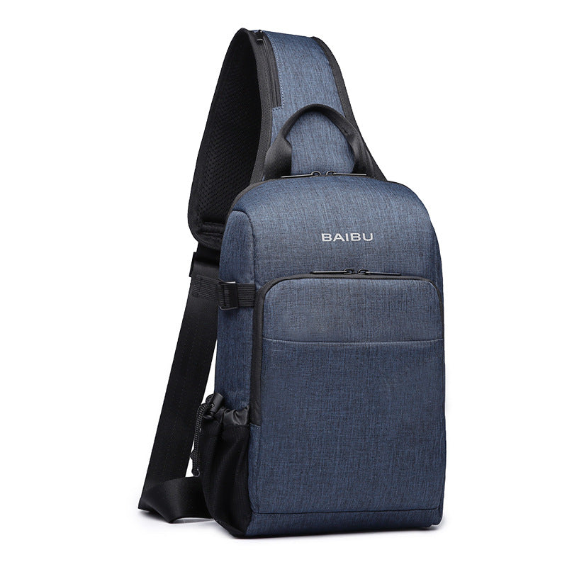 Men's Waterproof Anti-Theft USB Charging Sling Bag