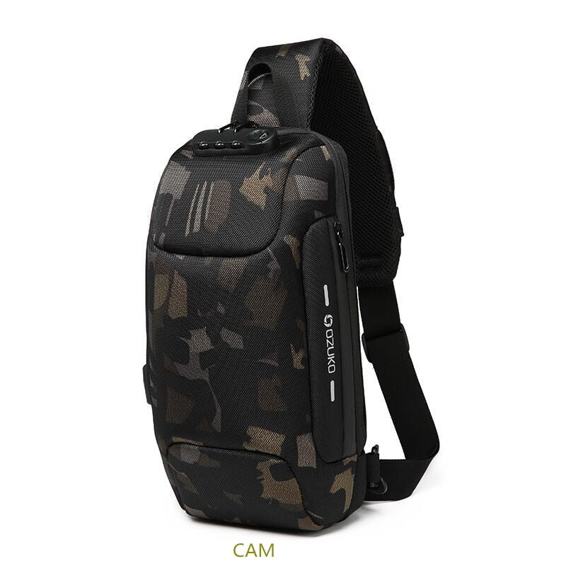 Multifunctional Waterproof Anti-Theft Shoulder Bag with USB