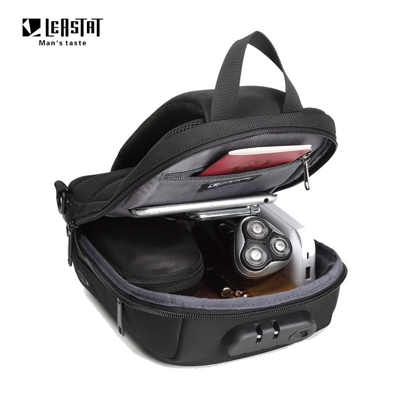 LEASTAT Men's USB Anti-Theft Waterproof Shoulder Bag