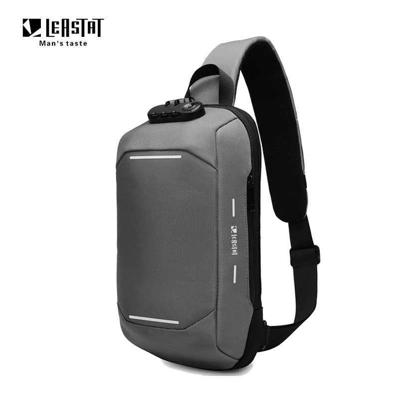 LEASTAT Men's USB Anti-Theft Waterproof Shoulder Bag