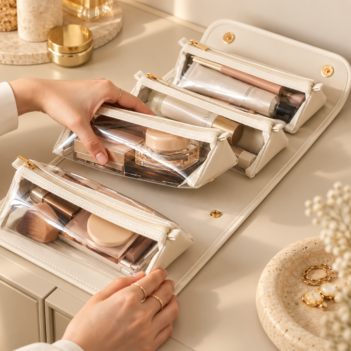 GlamFold Travel Cosmetic Bag